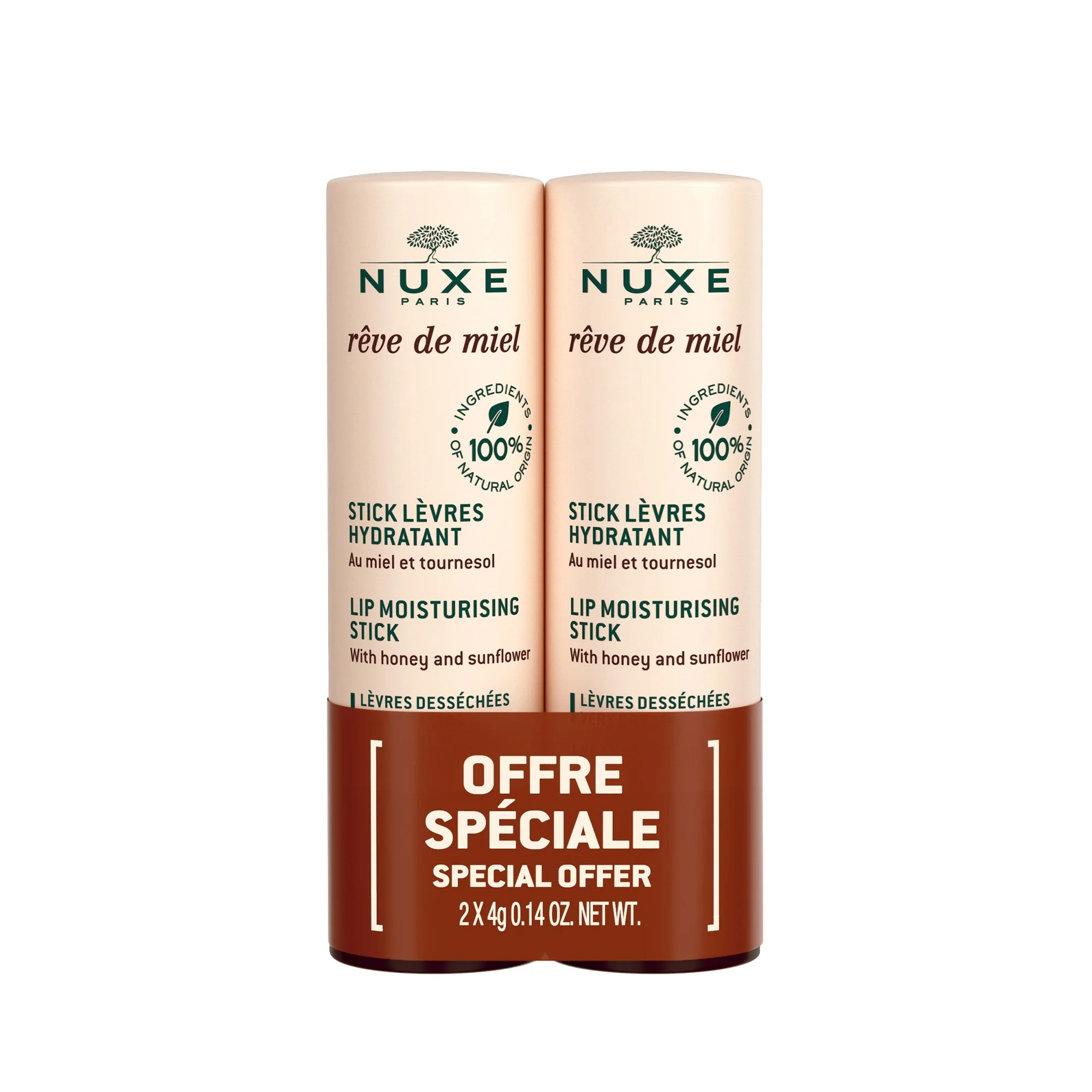 Bálsamo labial hidratante Reve de Miel Duo Honey