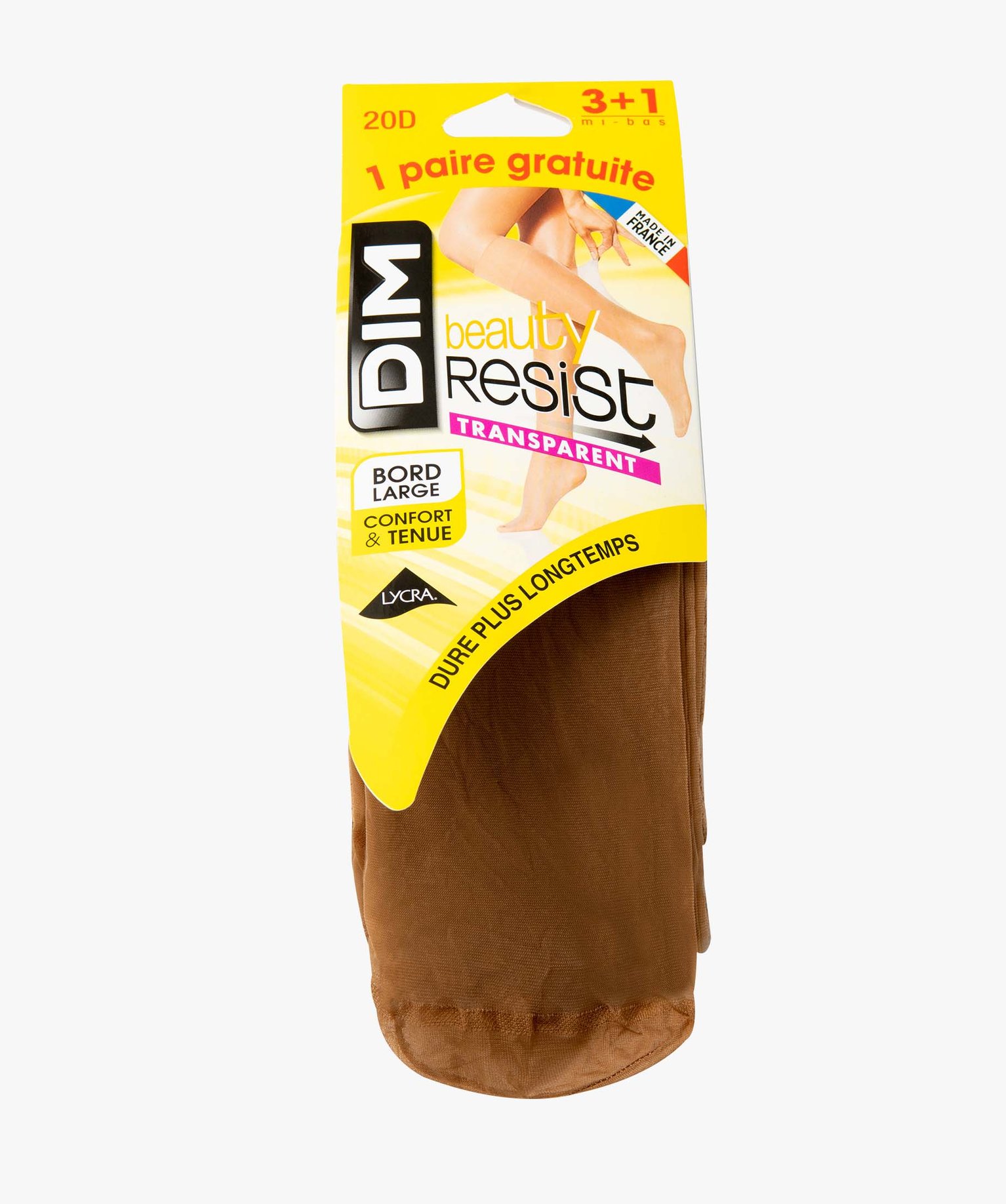 Mi-bas femme transparents (lot de 4) - Dim Beauty Resist beige clair | GEMO
