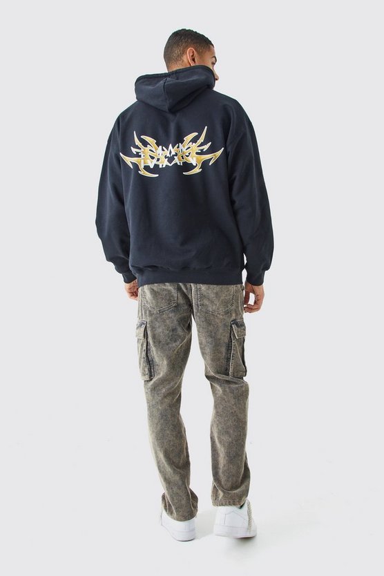 Oversize Man Y2K Hoodie mit Print