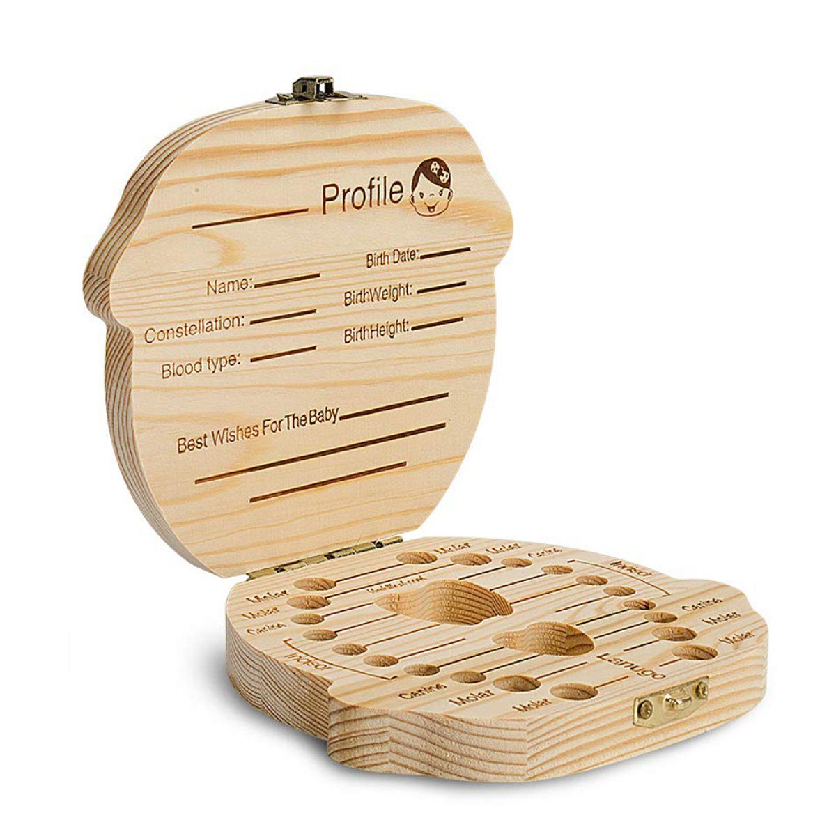 Rwoythk Zahndose Milchzahndose inkl Zahndose aus Holz zur Aufbewahrung der Milchzähne