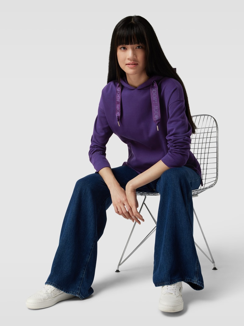 Hoodie mit Label-Details in lila