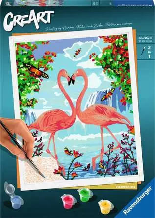 CreArt Flamingo Love - Malen nach Zahlen für Erwachsene
