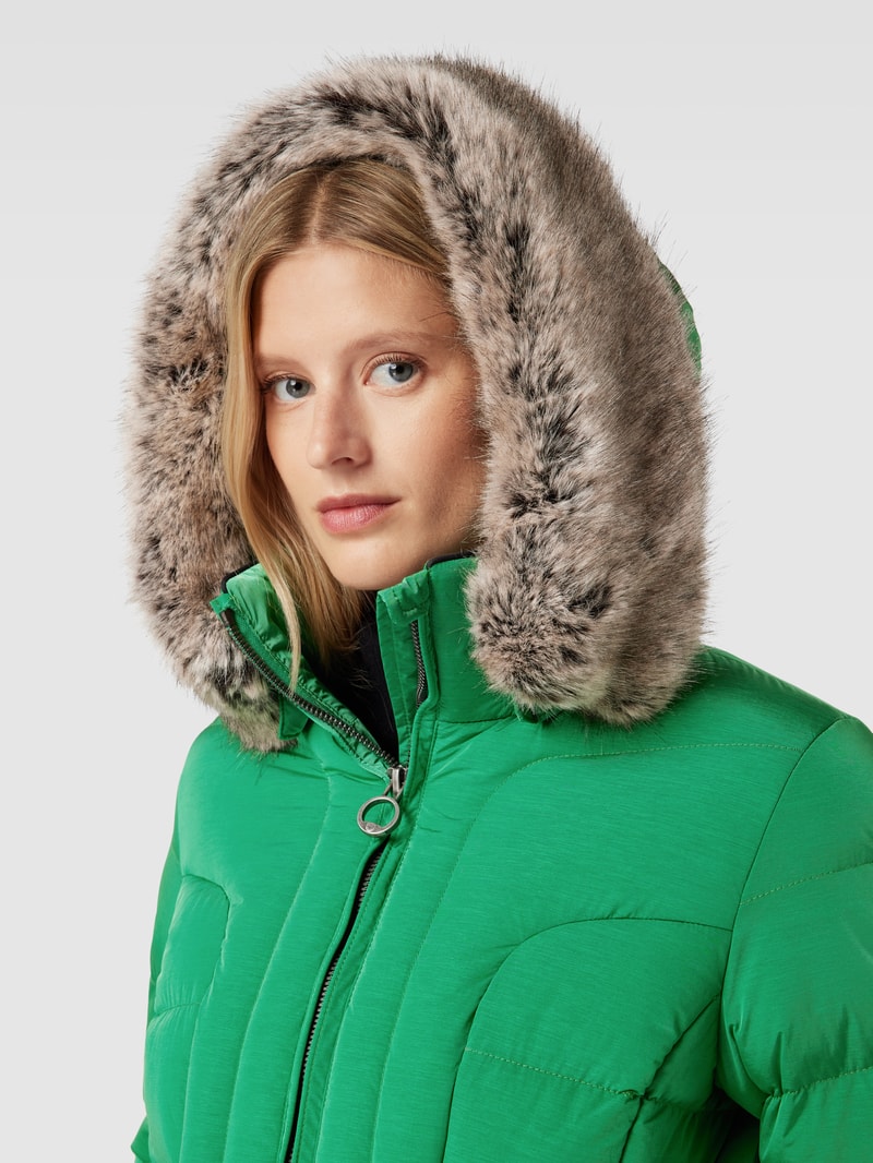 Funktionsjacke mit Kunstfell Modell 'ASTORIA' in apfelgrün meliert