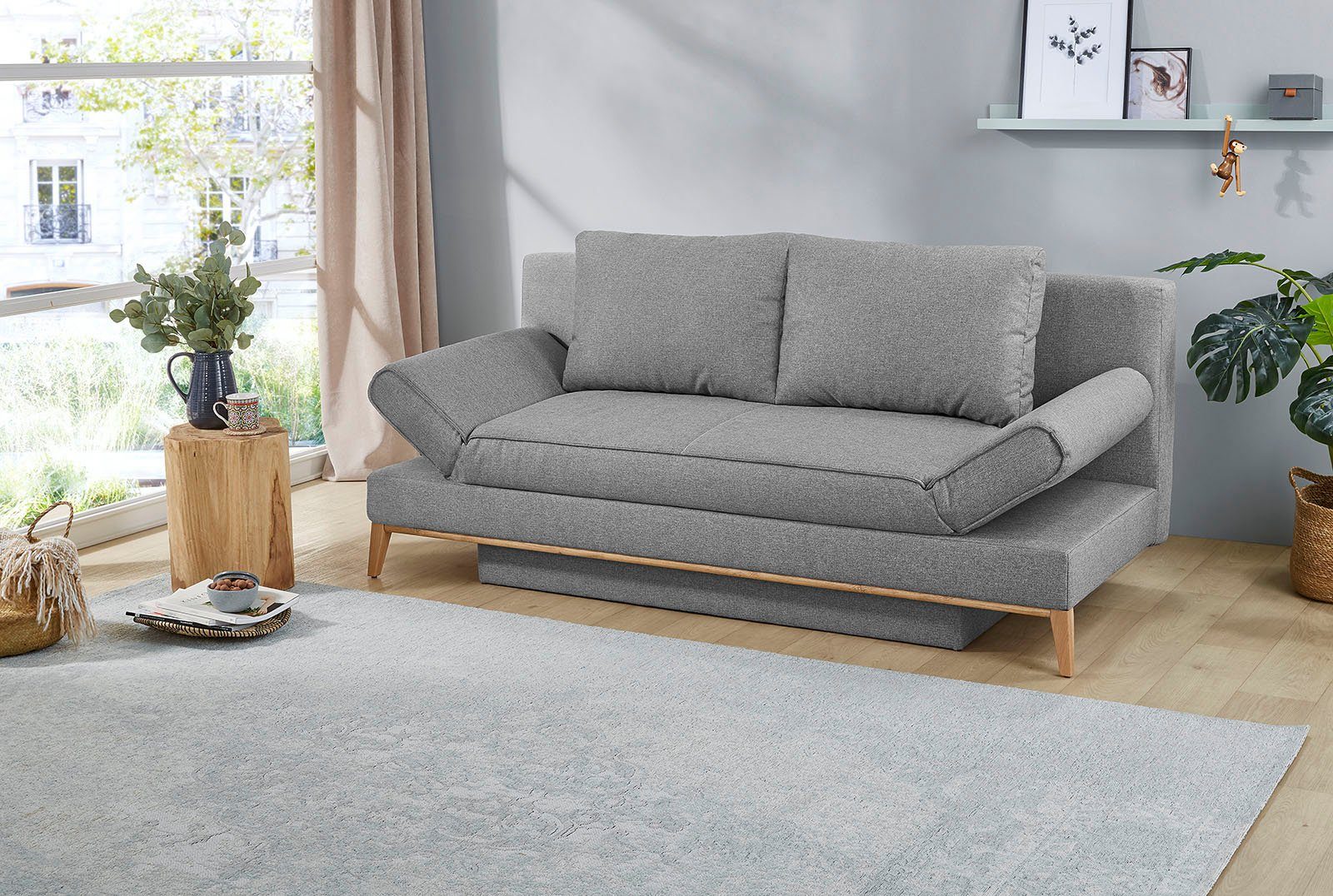 Jockenhöfer Gruppe Schlafsofa Yann, inklusive Bettfunktion, Stauraum/Bettkasten, verstellbare Armlehnen
