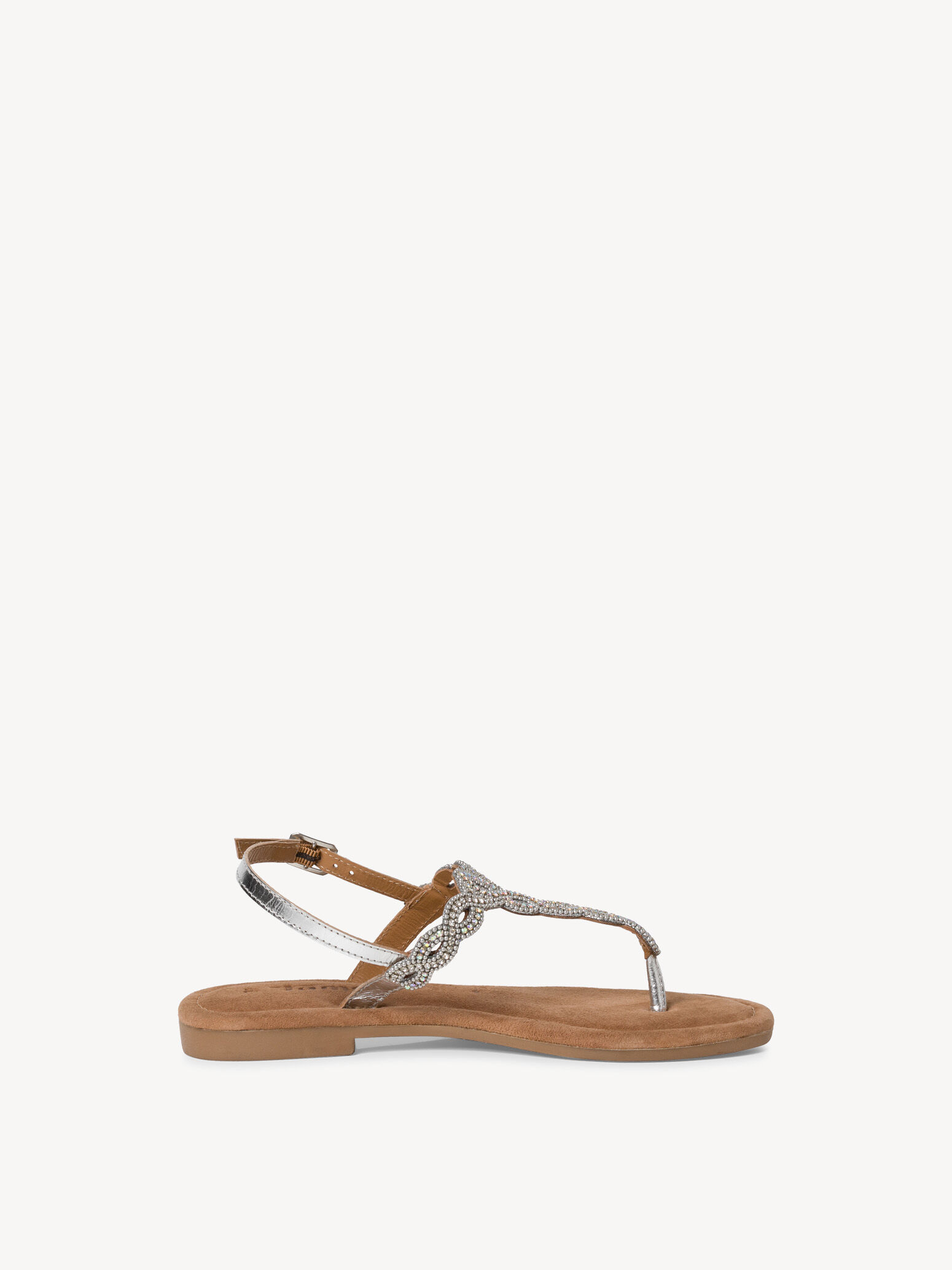 Sandale en cuir - métallique