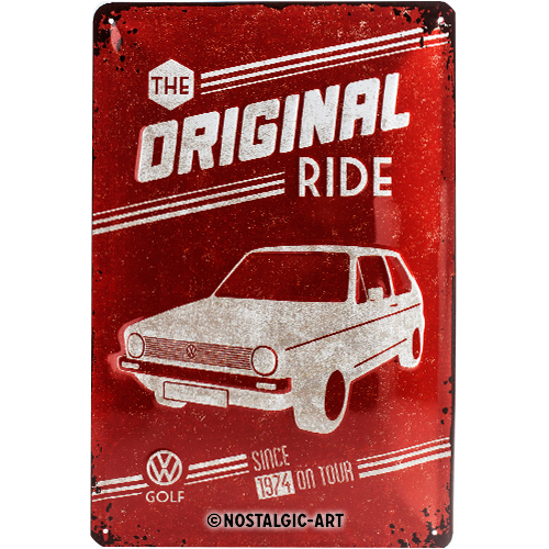 Nostalgic Art Retro Blechschild 20x30cm, Motiv "VW Golf - Original Ride", 1 Stück - ATU