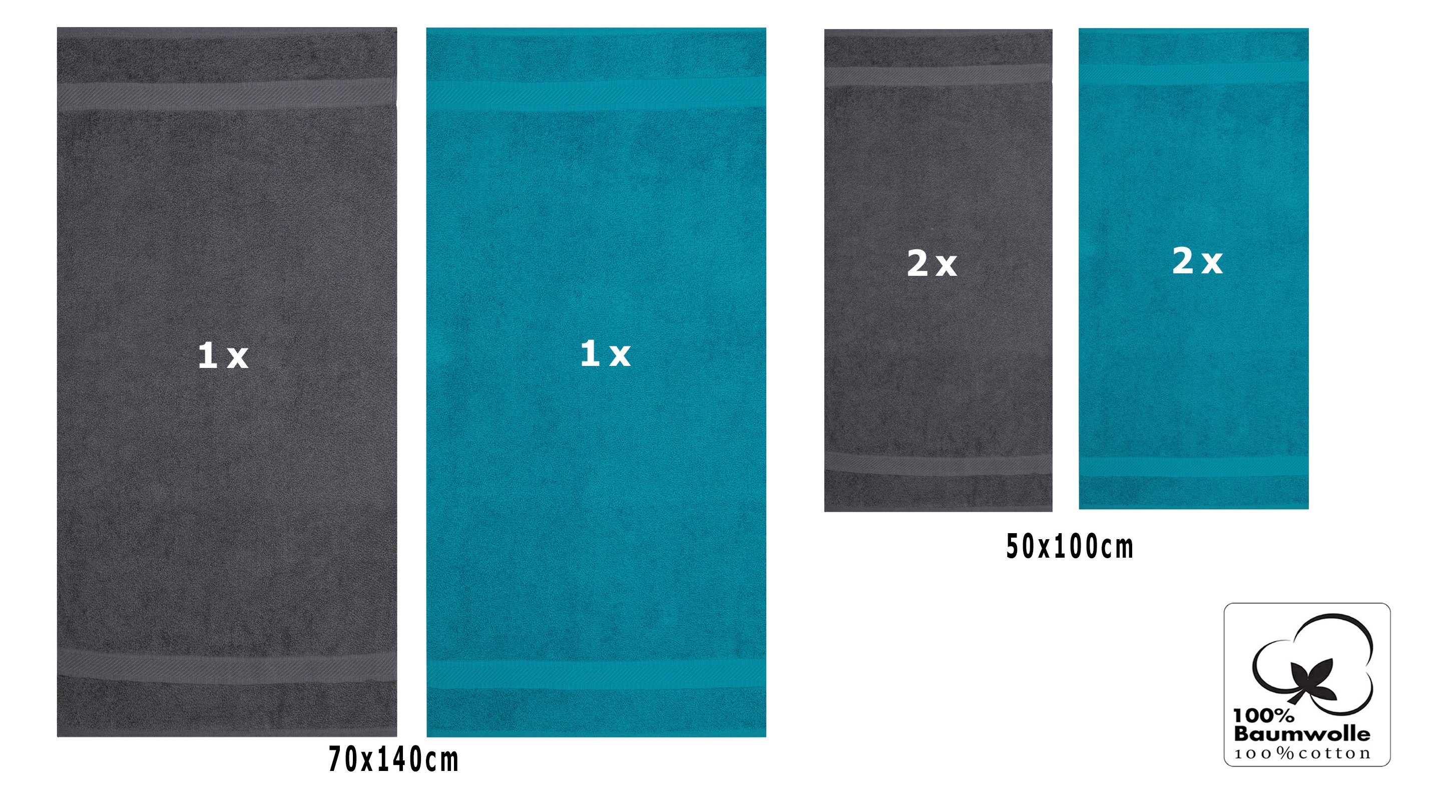 Betz Handtuch Set Palermo 6er 2x Liegetücher 70x140 cm 4x Handtücher 50x100 cm, 100% Baumwolle