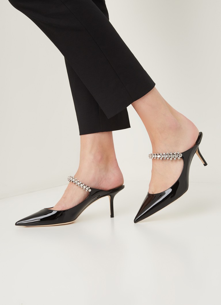 Jimmy Choo Bing calfskin mule with patent finish