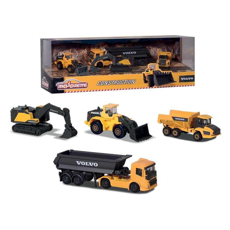 Coffret de 4 véhicules de construction Volvo Majorette