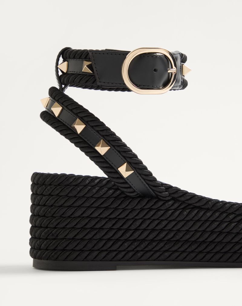 Flatform Rockstud kalveskindssandal 45mm