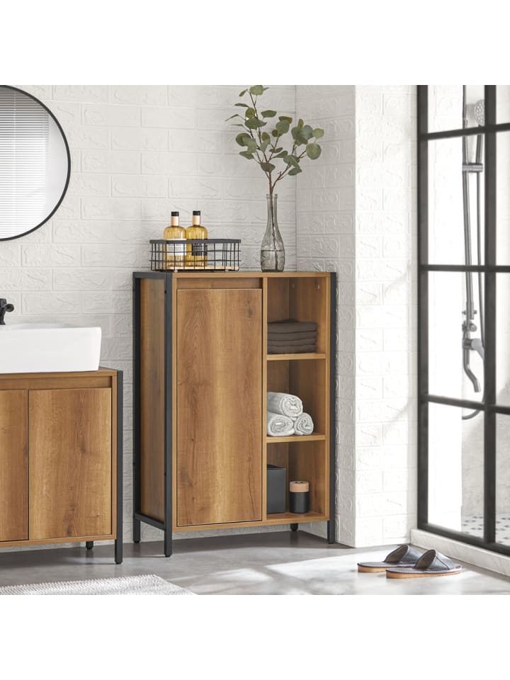 SoBuy Wäscheschrank in Braun - (B)60 x (H)90 x (T)30cm günstig kaufen onesize