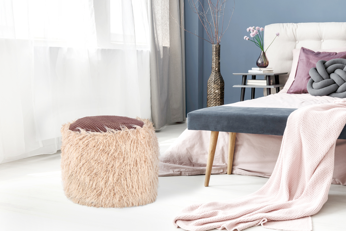 Kayoom Fellpouf Bobtail 125 Beige / Braun