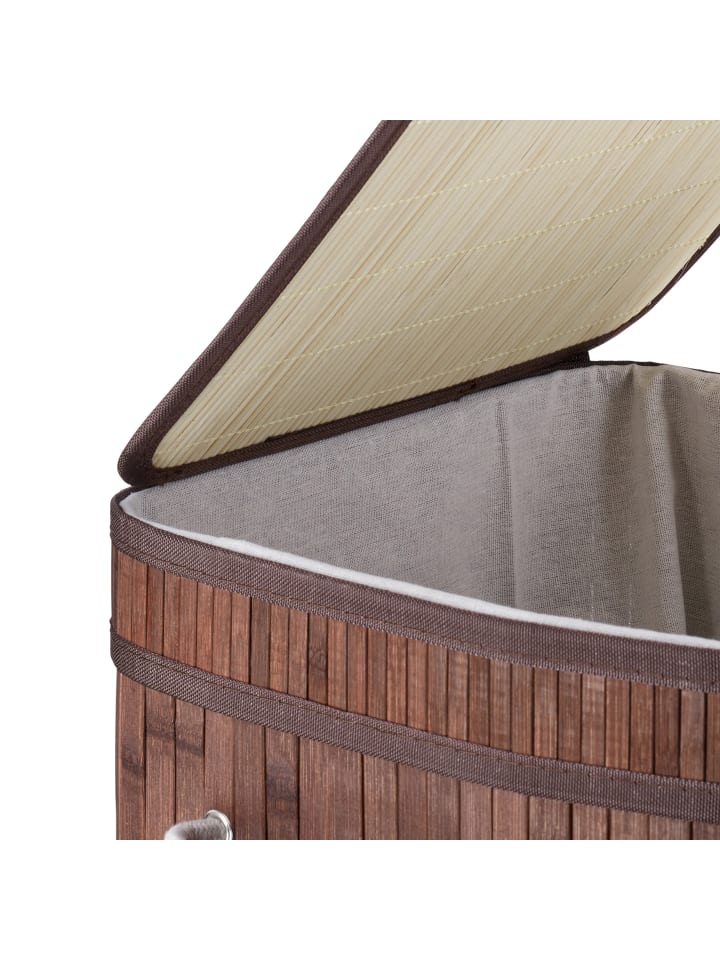 relaxdays Wäschekorb in Braun - (B)36 x (H)63 x (T)36 cm günstig kaufen onesize