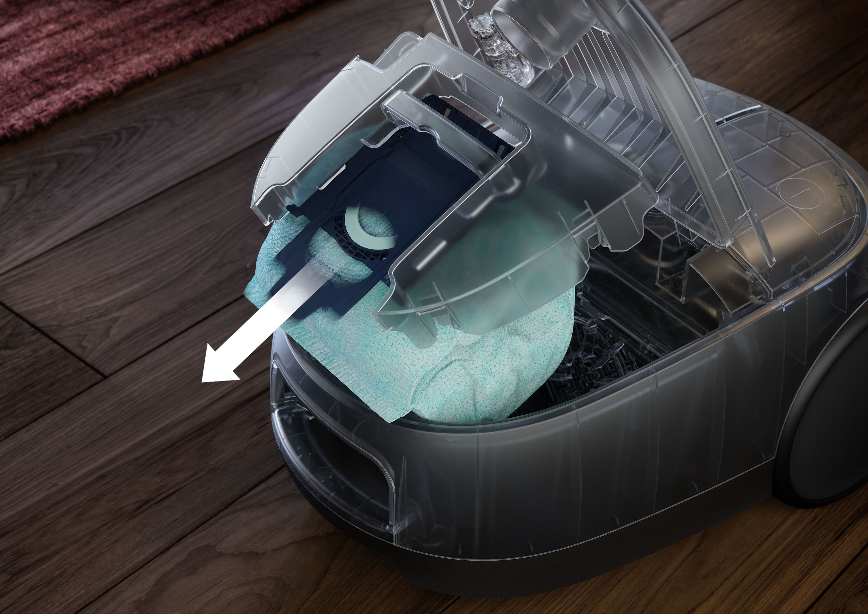 AEG Bodenstaubsauger HYGIENIC 6000 (AB61H6SW), 850 W, mit Beutel, hohe Saugleistung, inkl. Zusatzdüsen, 50 % Recyclingkunststoff