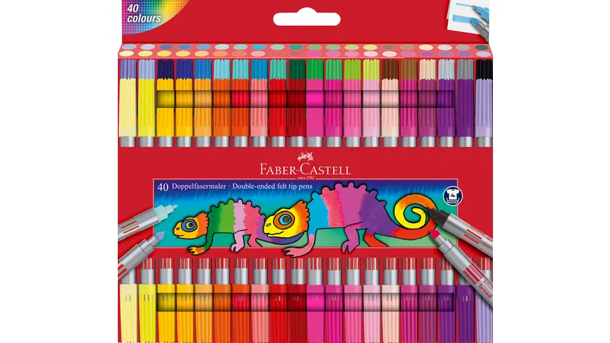 FABER-CASTELL Doppelfasermaler farblich sortiert 40er Etui