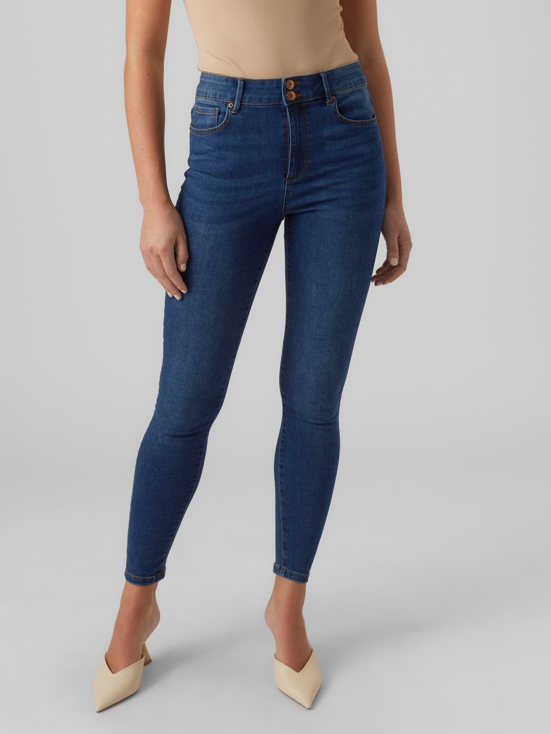 VMSOPHIA Hohe Taille Slim Fit Jeans
