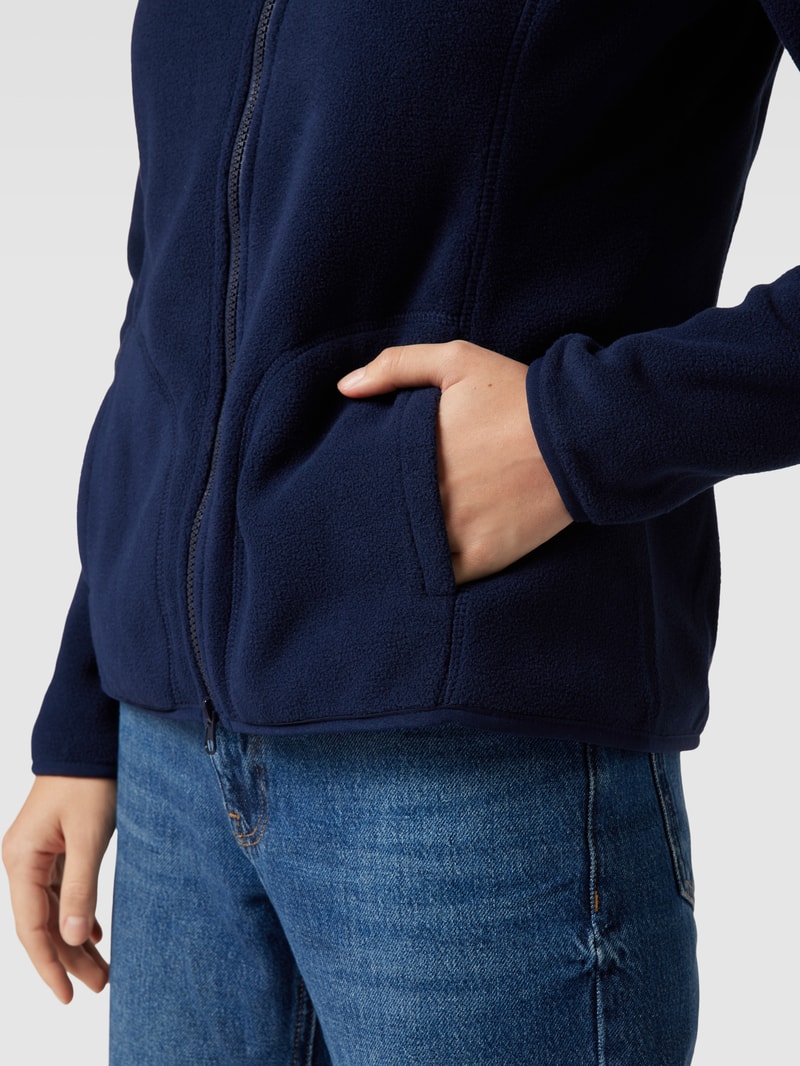 Fleecejacke mit Zweiwege-Reißverschluss in dunkelblau