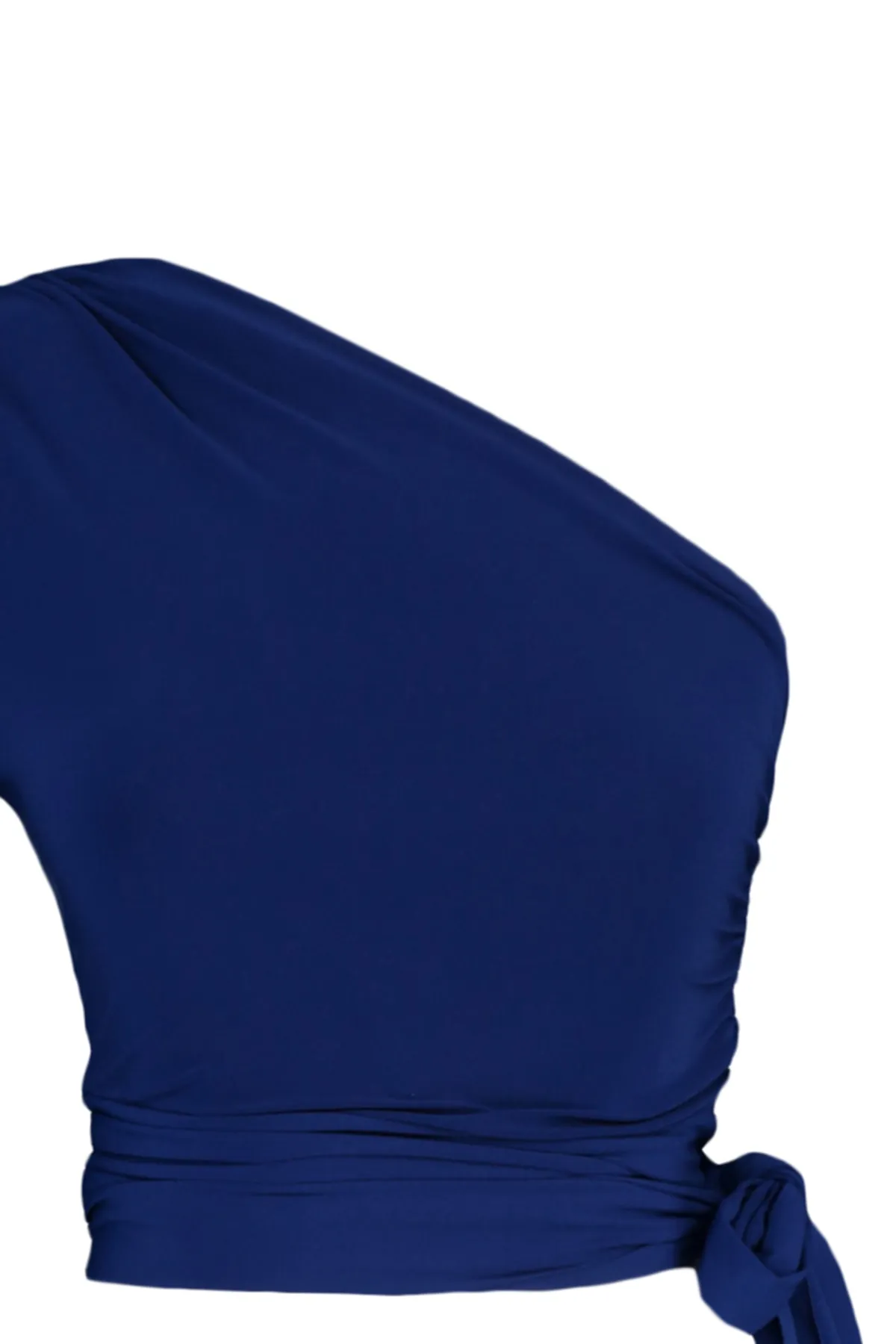 Trendyol Collection  Saks Slim Tie Detaillierte Single Sleeve Crop Stretchy Strickbluse TWOAW23BZ00094