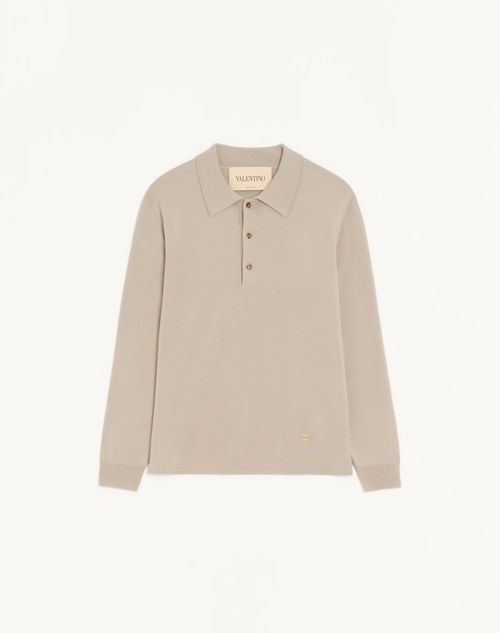 Valentino poloshirt van wol met V-logo