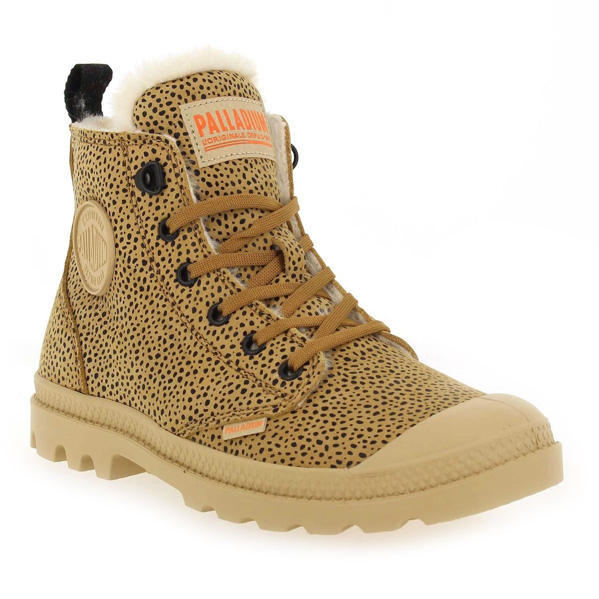Palladium  PAMPA HI ZIP WOOL SAFARI - Beige Léopard