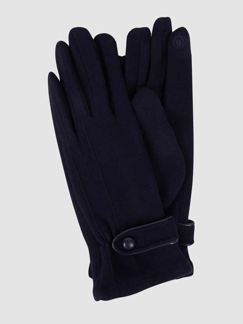 Touchscreen-Handschuhe mit Zierriegel in marineblau