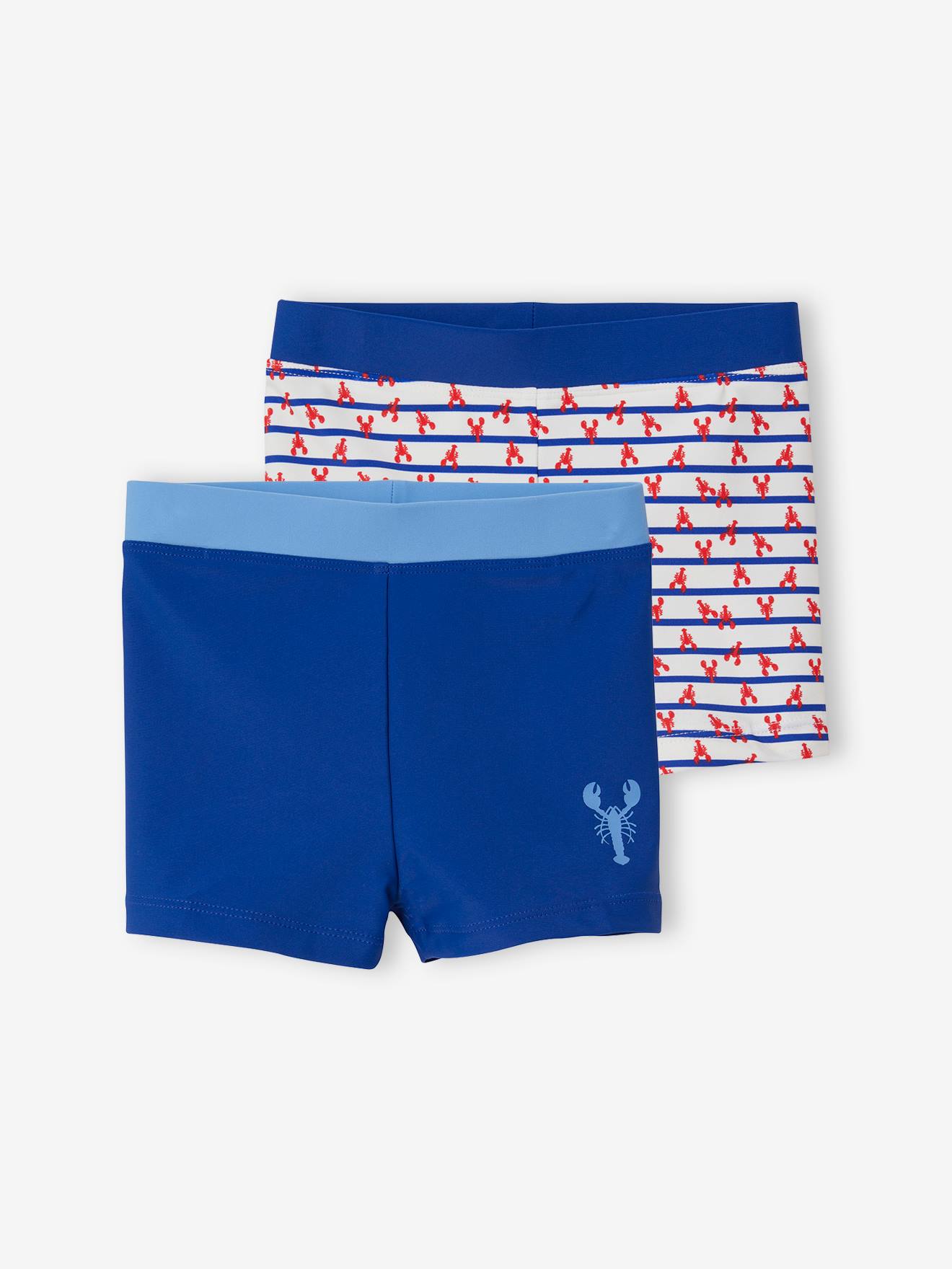 Vertbaudet 2er-Pack Jungen Badehosen, bedruckt Oeko-Tex - pack blau