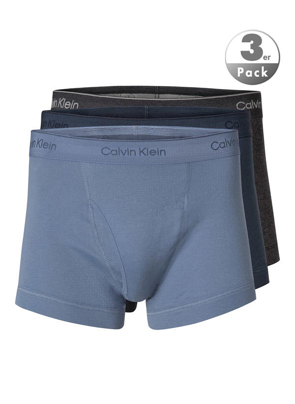 Calvin Klein Underwear, Trunks, Baumwolle, blau-grau