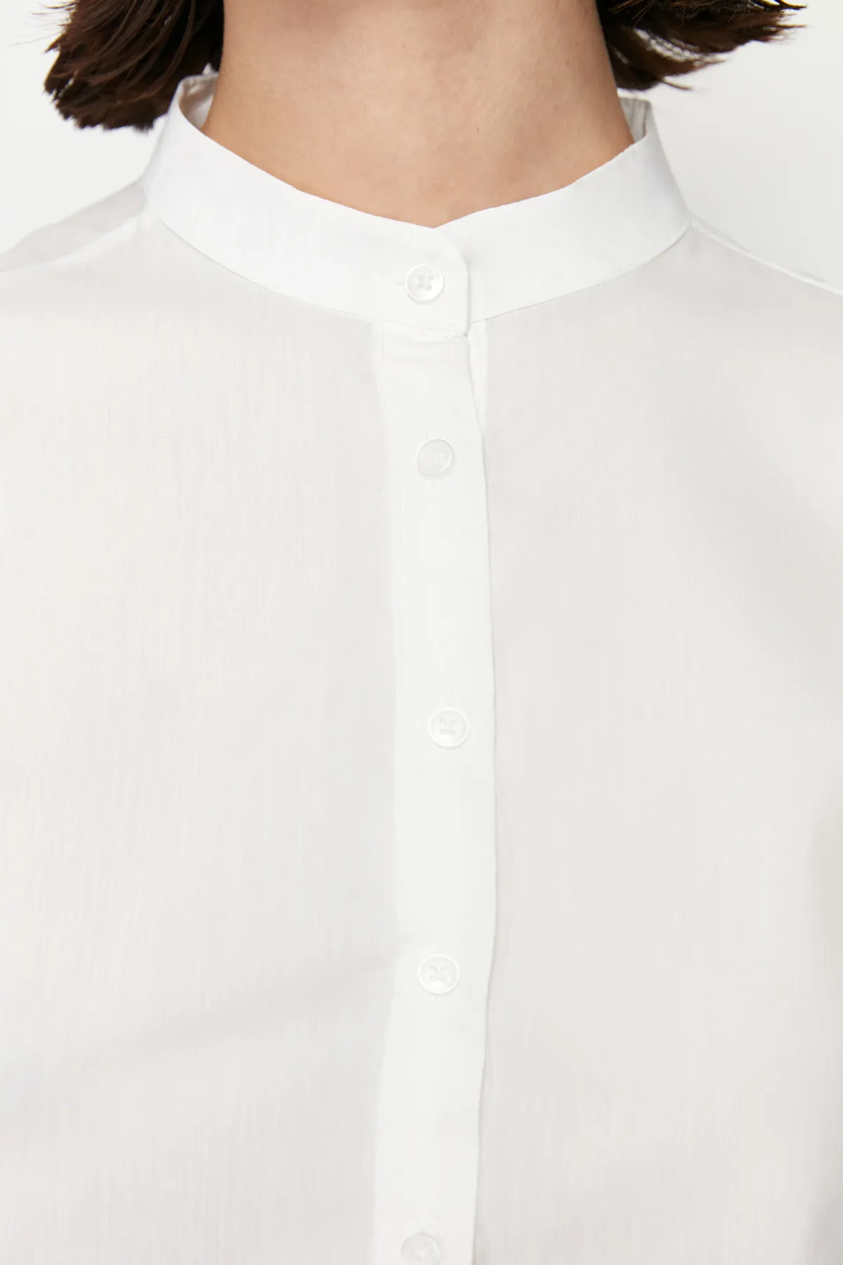 Trendyol Modest  Ecrufarbenes Rock-Layer-Baumwollgewebe-Hemd TCTSS24UK00006