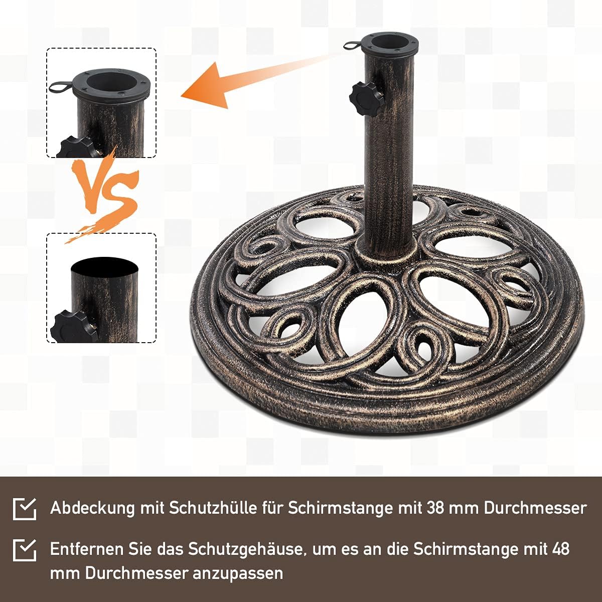 Costway COSTWAY Sonnenschirmständer Marktschirmständer