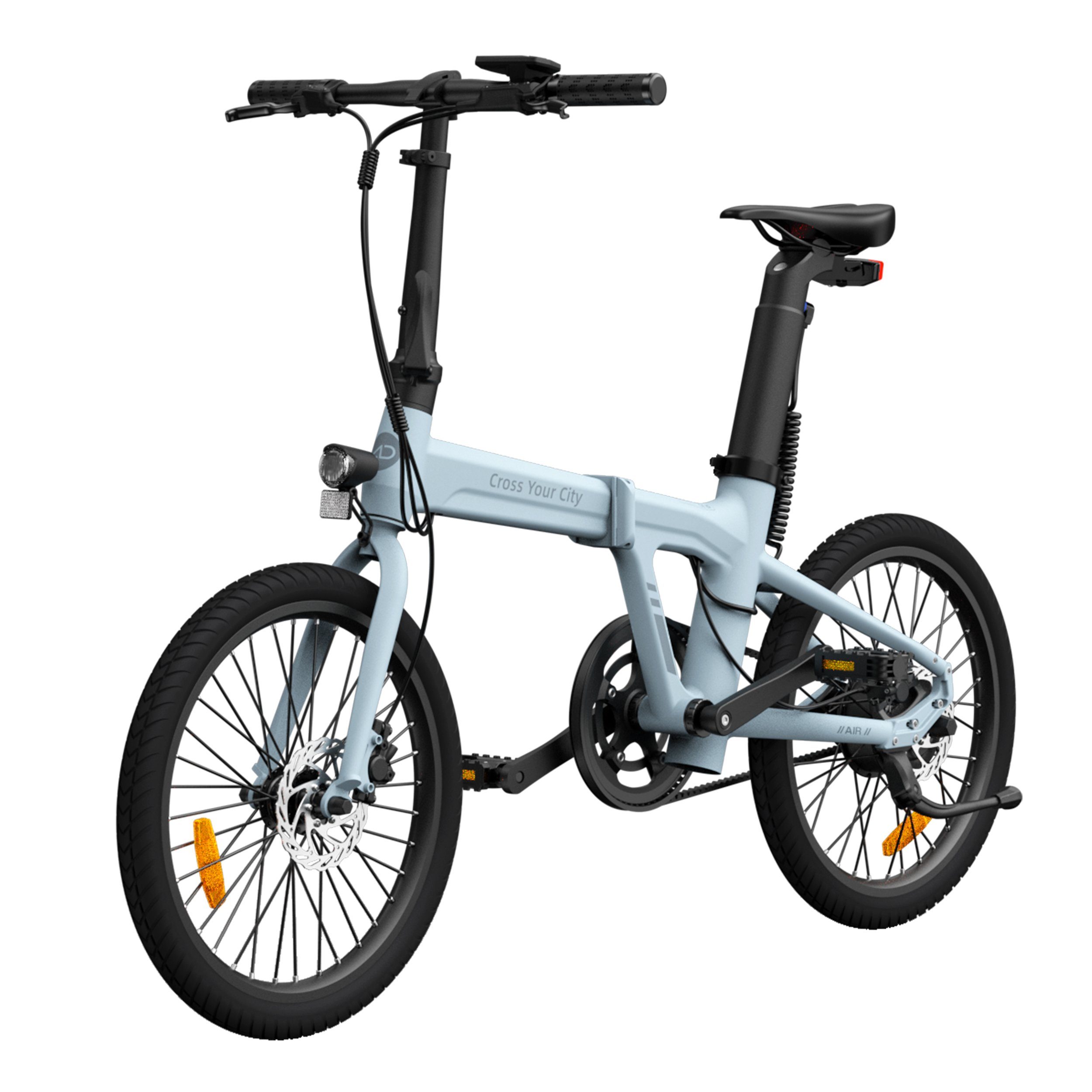 ADO E-Bike Air 20 Elektrofahrrad, bike,klapprad Riemenantrieb,Citybike,20 zoll, 1 Gang, Automatikschaltung, Hintermotor, 345,00 Wh Akku, ebike Damen/Herren, Leicht