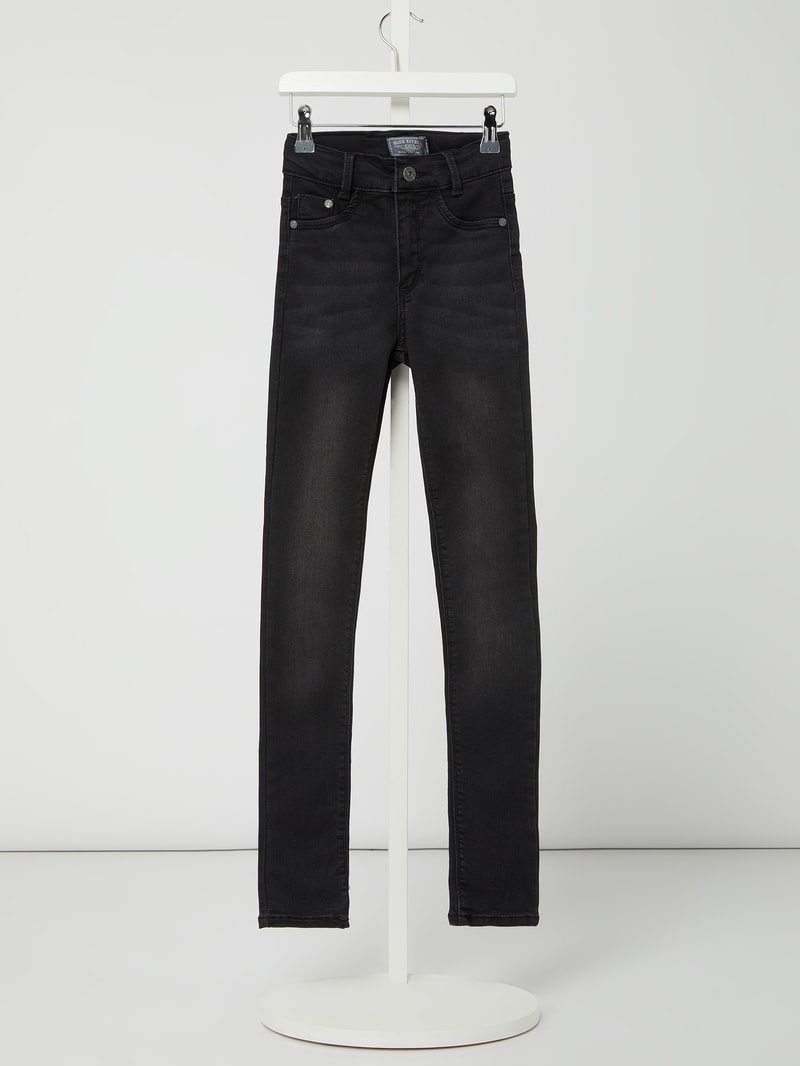 Slim Fit High Waist Jeans mit Stretch-Anteil in schwarz