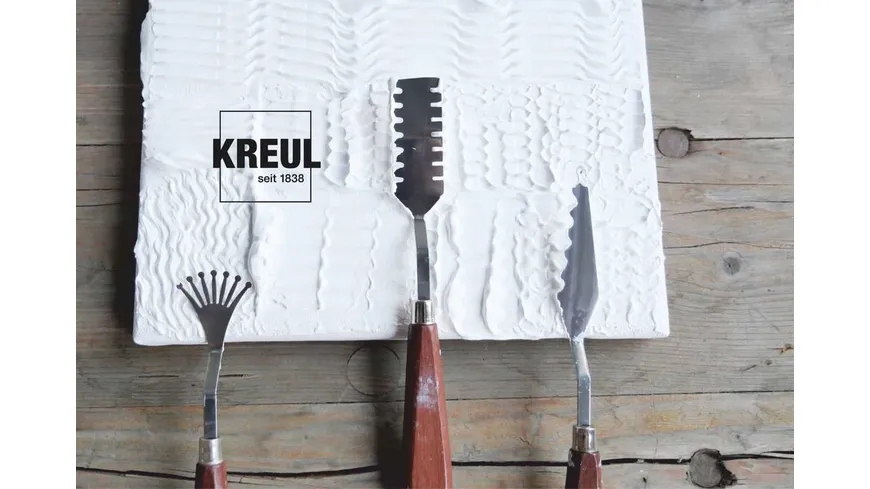KREUL Malmesser 3er Set mit Metallklingen und Holzgriffen