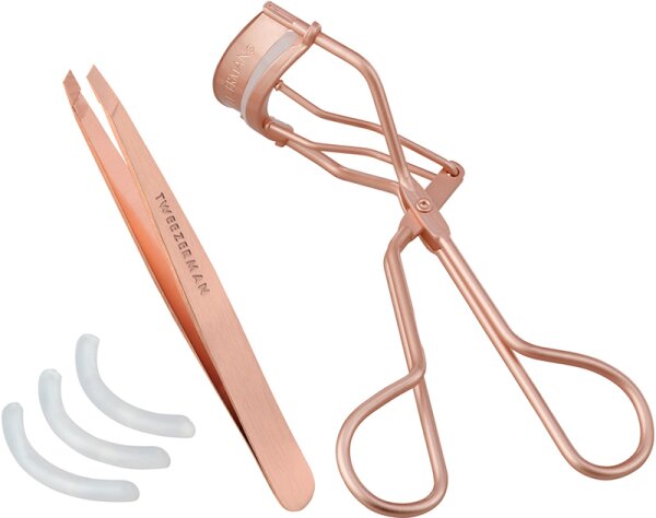 Tweezerman Brow & Lash Set - Augenbrauen & Wimpern Set, Rose Gold Augenbrauenpflegeset