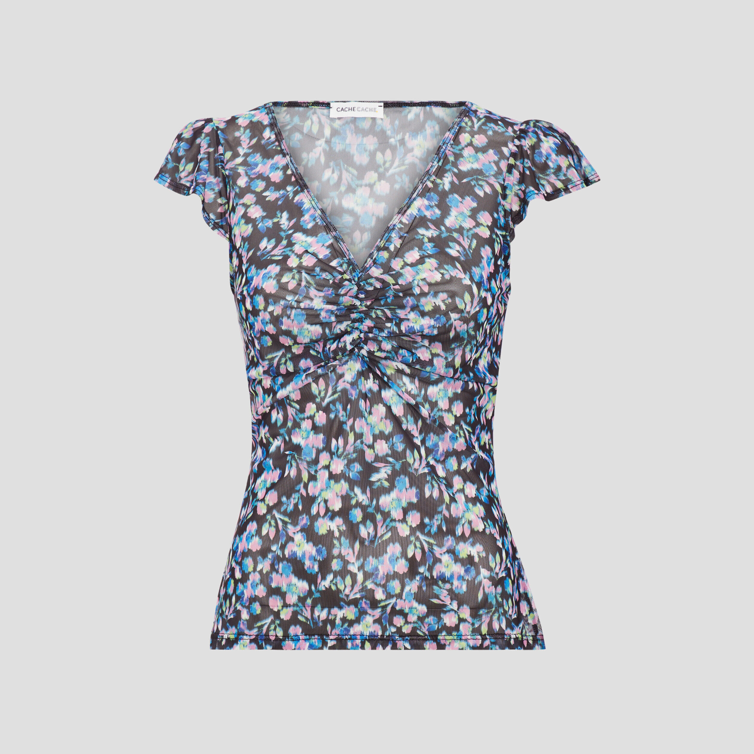 T-shirt à manches courtes noir femme | Cache Cache