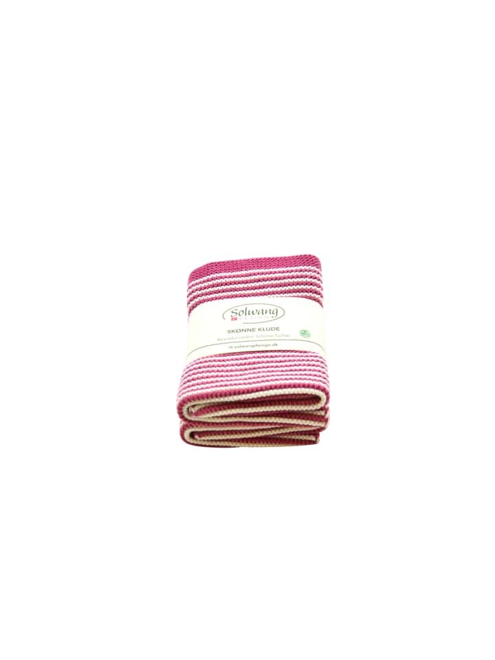 Solwang Wischtücher mit Streifen Bordeaux Rot / Natur 2er Set günstig kaufen onesize