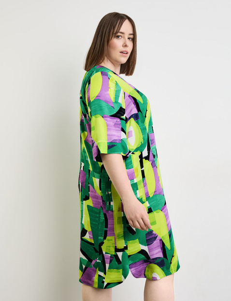 Knieumspielendes Blusenkleid mit 3/4 Arm
