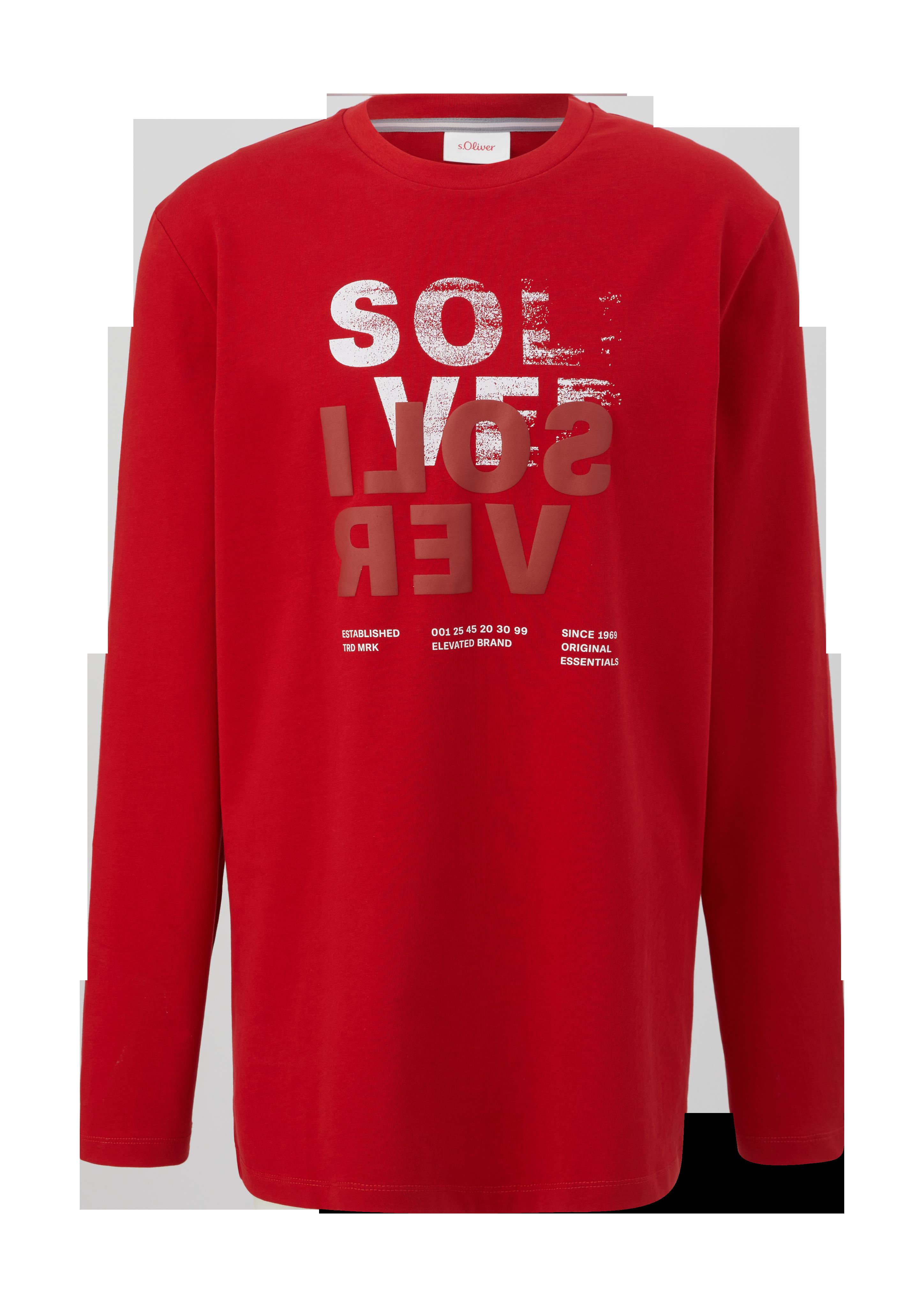 Longsleeve mit gummiertem Label-Print  2143325-31D1