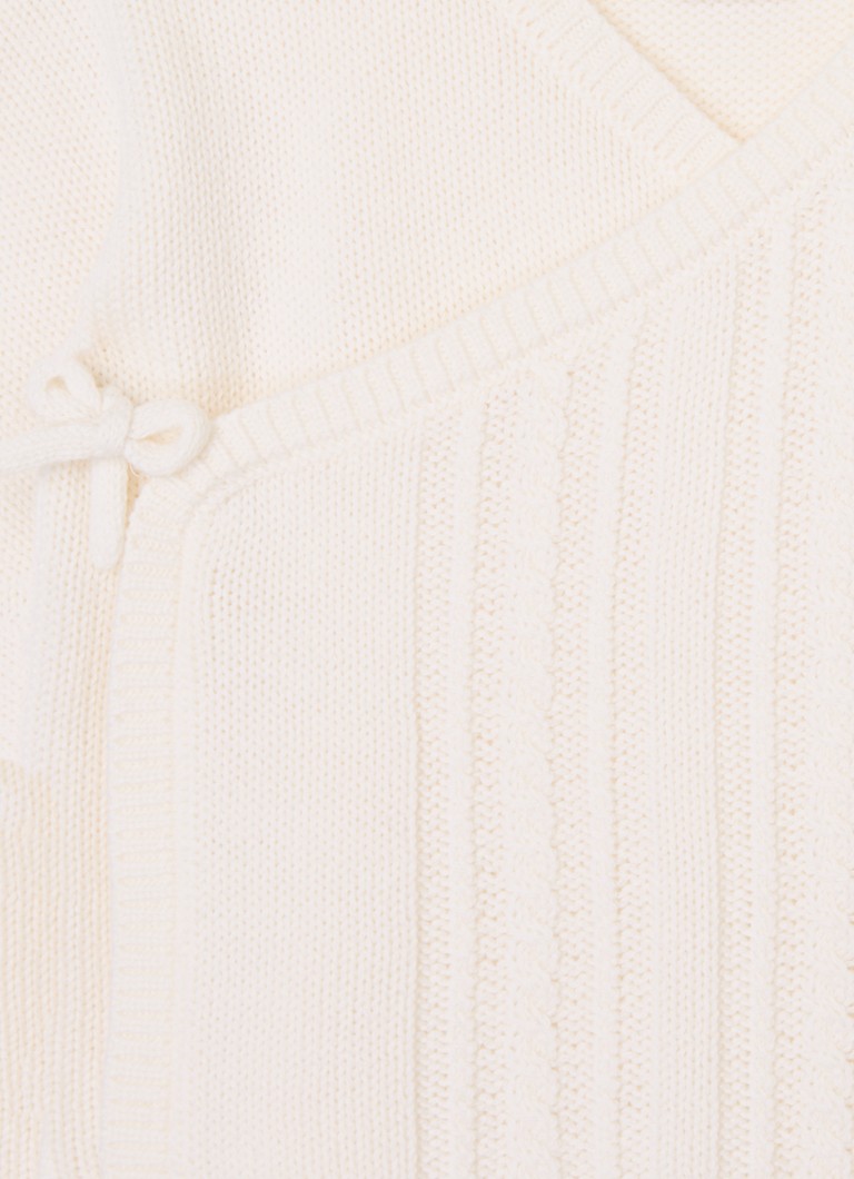 Cardigan avvolgente Petit Bateau in maglia a trecce e misto lana