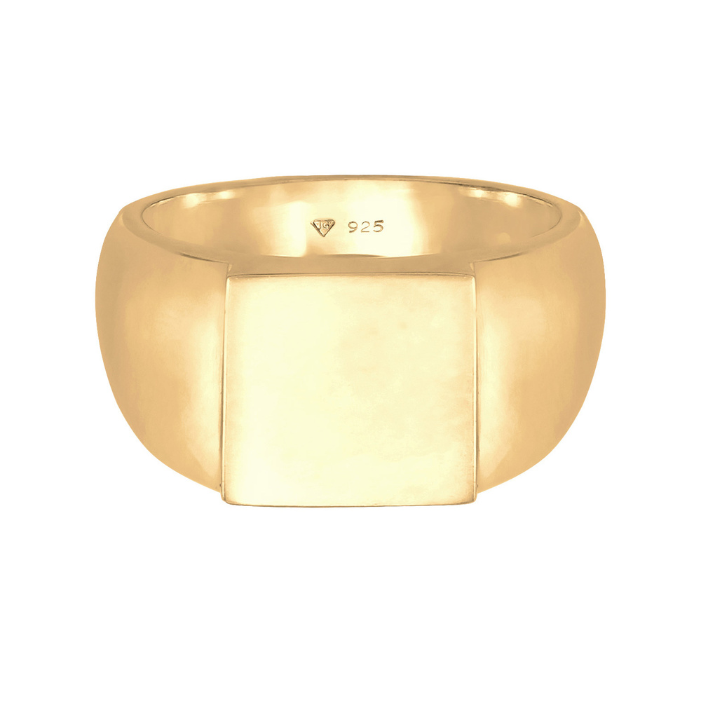 KUZZOI KUZZOI Bague Hommes Sceau Rectangle Brillant Basique Solide en argent sterling 92 Bague
