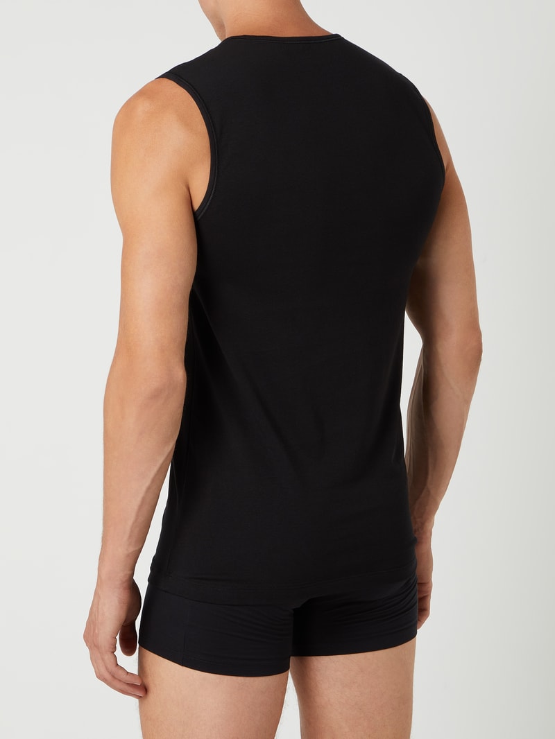 Tanktop mit Stretch-Anteil im 2er-Pack in schwarz