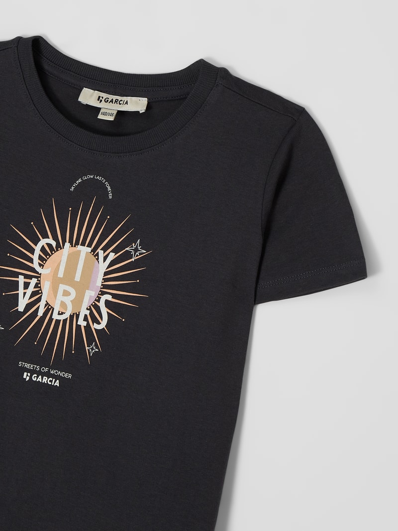 T-Shirt mit Print in dunkelgrau