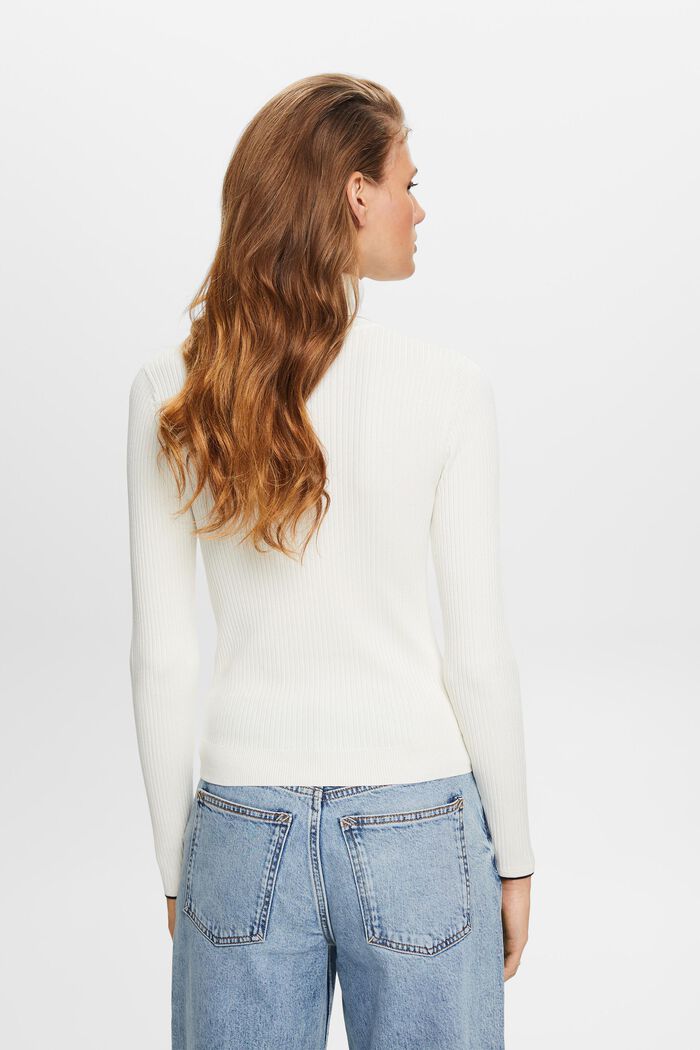 Longsleeve mit Rollkragen aus geripptem Jersey