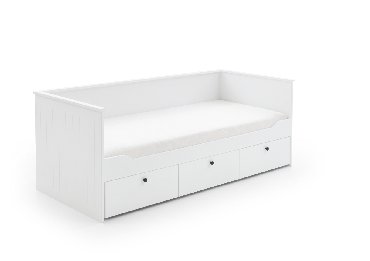 Relita Funktionsbett eLeona 90x200 cm inkl. LR, Schaum-Matratze Allergena, 3 Schubladen, Ausf. Weiß