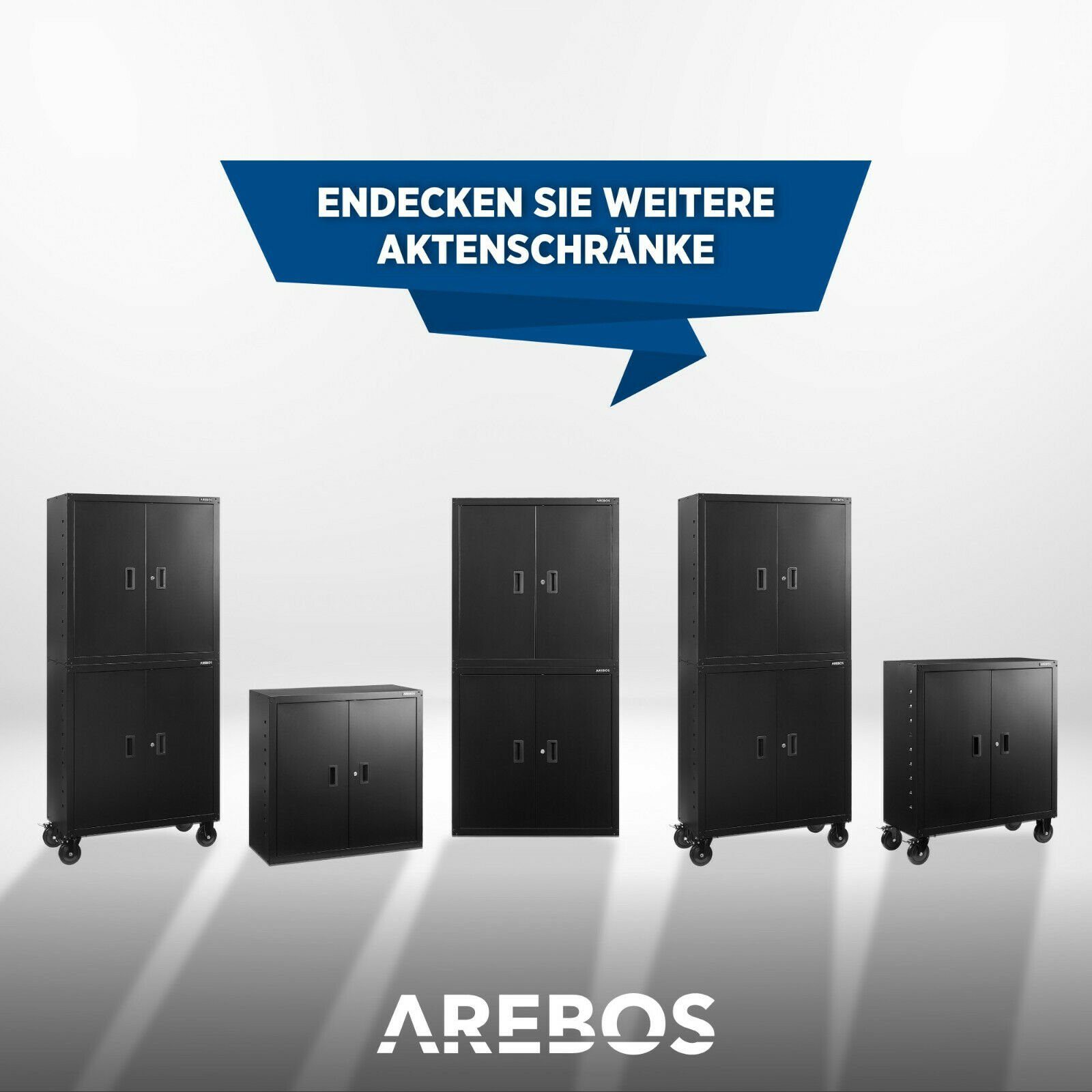Arebos Aktenschrank Büroschrank, Lagerschrank, Höhenverstellbarer Einlegeboden (Stück)