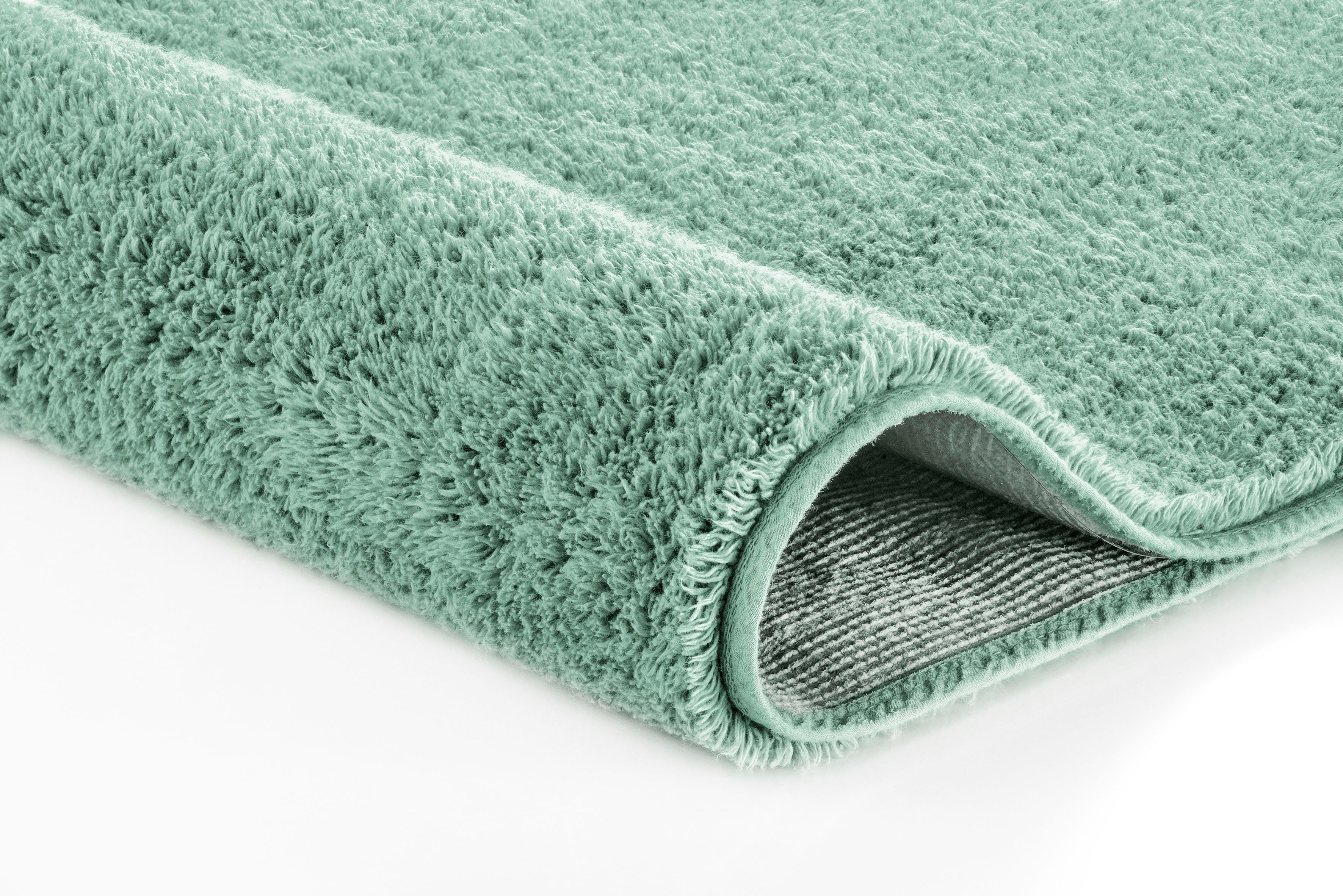 Badematte Vita Kleine Wolke, Höhe 12 mm, rutschhemmend beschichtet, fußbodenheizungsgeeignet, Baumwolle, rechteckig, Badteppich, Uni Farben, mit Schlaufe