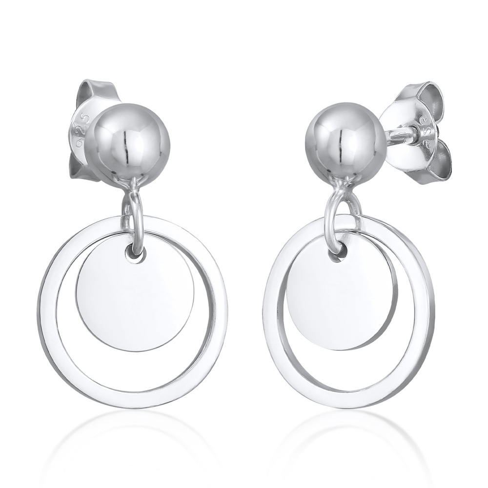 Elli Elli Boucles d'Oreilles Femmes pendentif d'oreilles rond plaquette géo tendance e Boucles d'oreilles