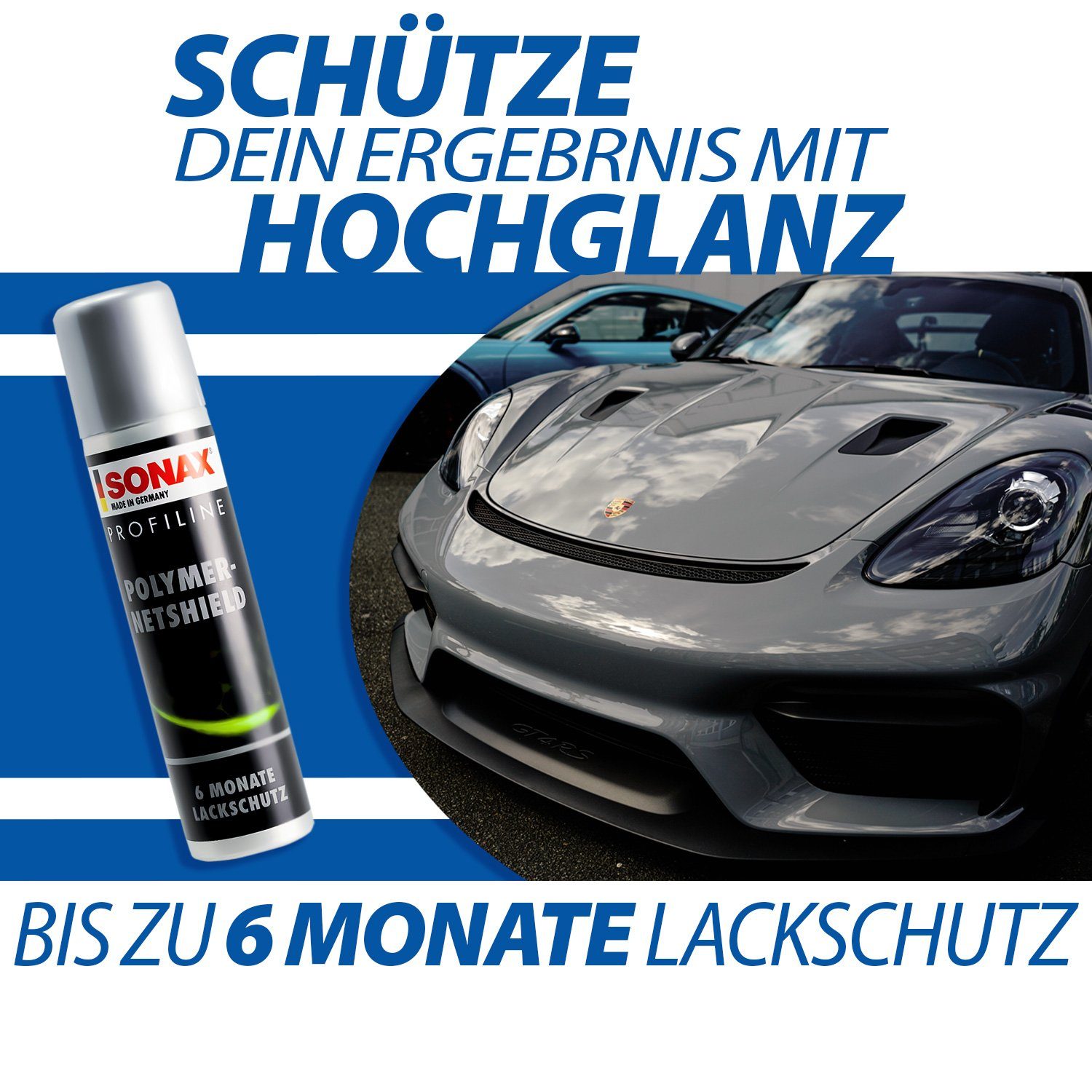 Garage Freaks Exzenter Poliermaschine Auto Politur Set PLSH H15, 15mm Hub, 125mm Stützteller, 2100 min. U/min, 5000 max. U/min, Polituren 50ml + Polierpad + SONAX PolymerNetShield Versiegelung 75ml
