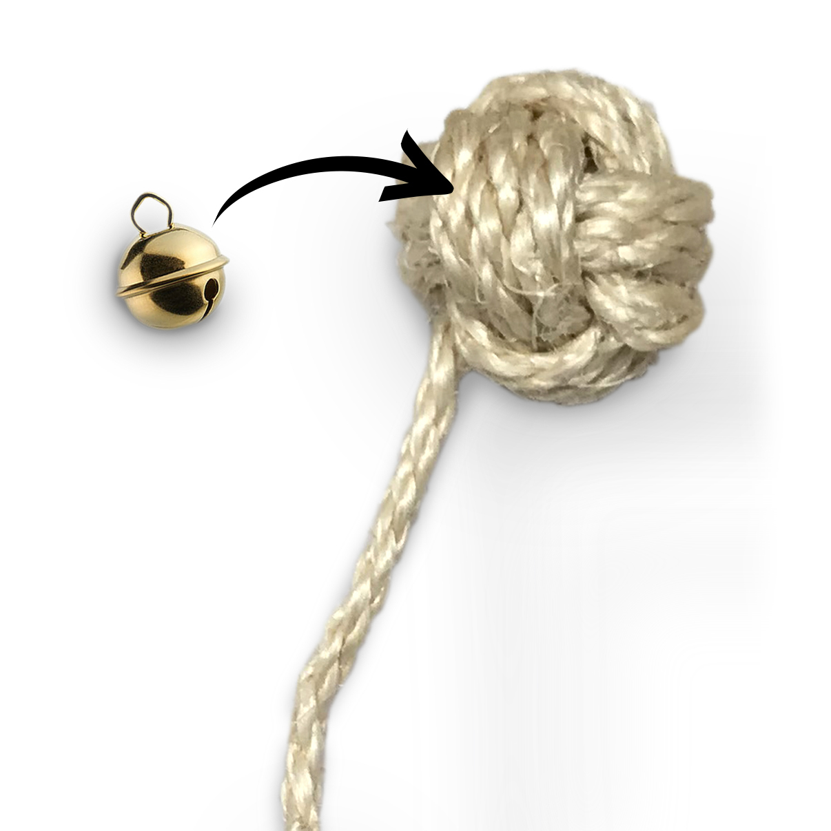 Kater Kasimir Spielmäuse & Bälle Kater Kasimir handgemachte Affenfaust aus reinem Sisal mit Glöckchen