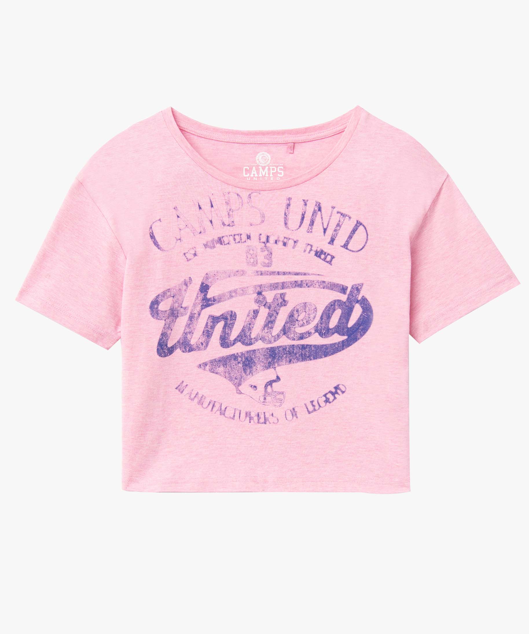 Tee-shirt femme à manches courtes inscription XXL - Camps U... rose | GEMO