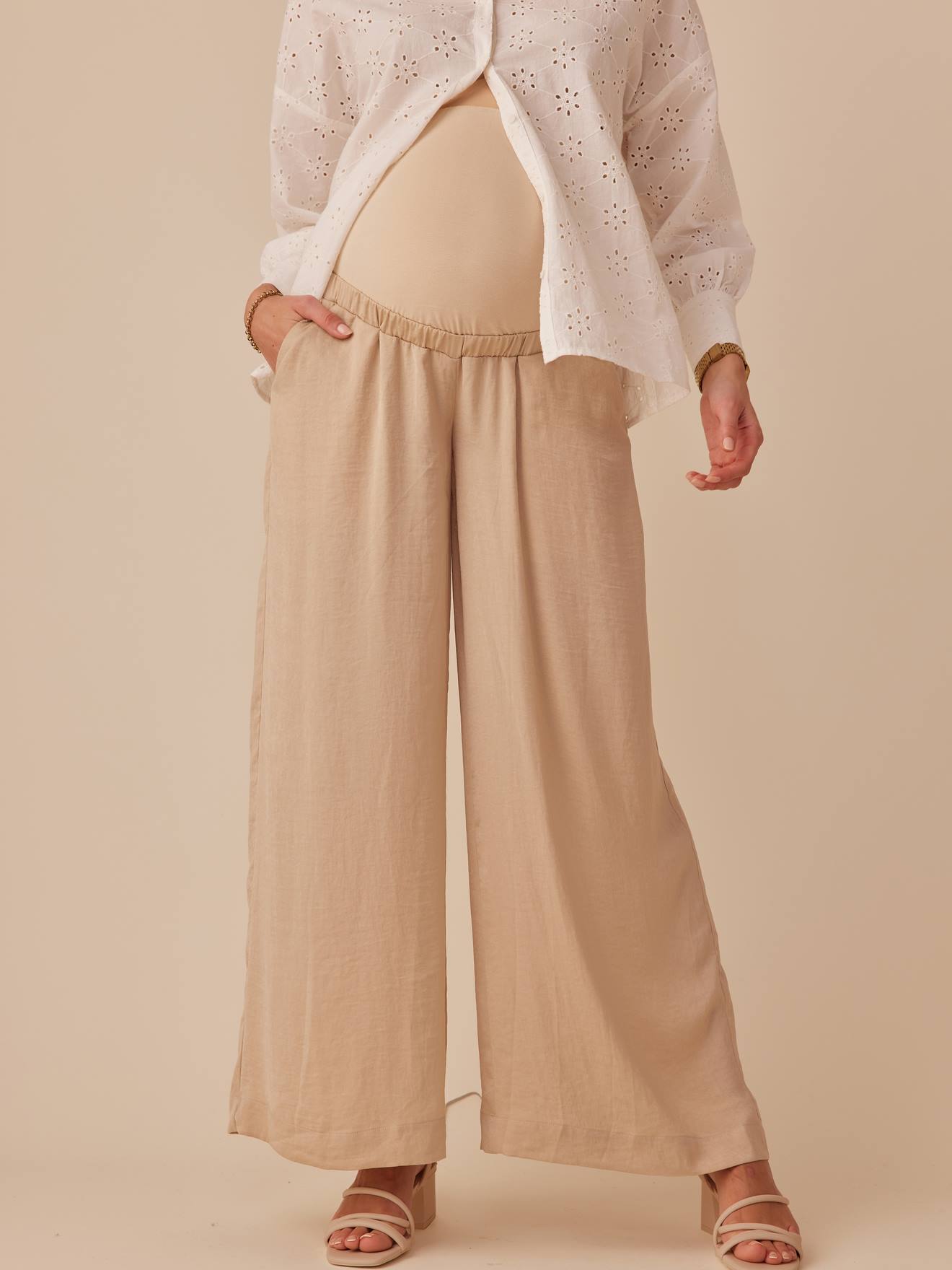 Envie de Fraise Marlenehose für die Schwangerschaft ENVIE DE FRAISE - sandfarben